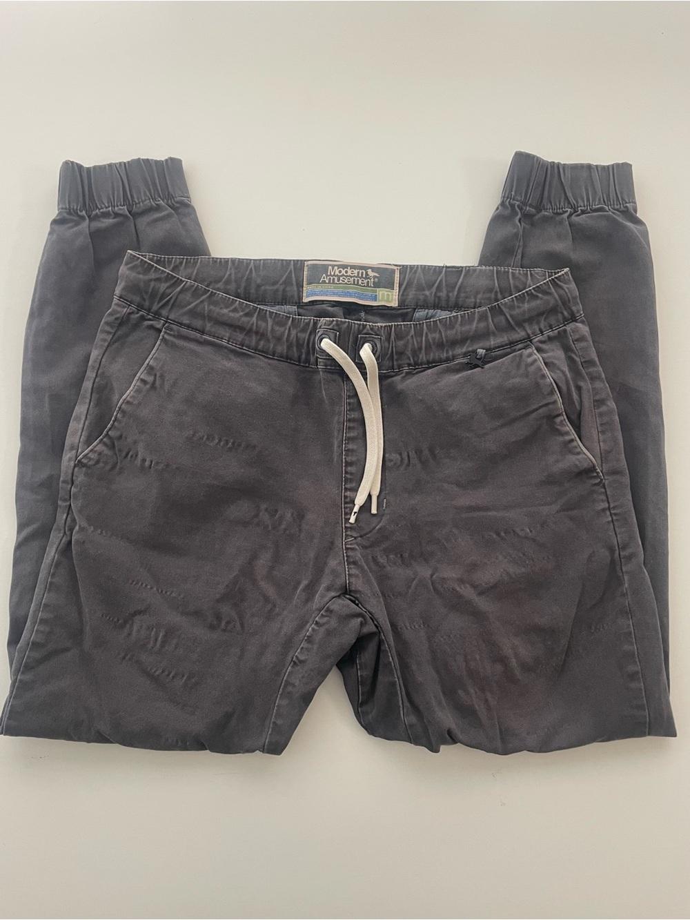 Modern Amusement Men's Charcoal Gray Drawstring Joggers